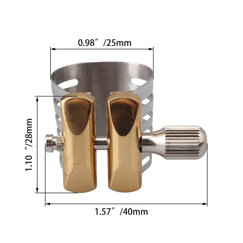 Mxfans Twin Screws Adjustment Alto Saxophone Mouthpiece Sax Ligature Silver for Plastic Mouthpieces - Image 4